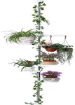 5-TIER Tension Rod Plant Holder Pole, Flower Display Stand Rack Stainless Steel. Fixed Price $101.52.