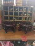 Pair Vintage Rosewood 5 Leg Pedestal Vase Base Plant Stand 6"BY 4". Fixed Price $49.00.