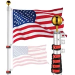 Yescom Ez Go 30 Ft. Flagpole Kit Telescopic 3'X5' Us Ball Fly 2 Flags. Fixed Price $169.90.