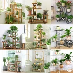 Garden Multi Tier Pine Wood Metal Bamboo Plant Stand Flower Pot Rack Shelf Home. Fixed Price $38.92.