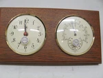 Bey-berk International WS-119 Brass Clock Thermometer Oak Base. Fixed Price $130.00.