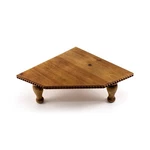 Rustic Wood Corner Pedestal Stand, Farmhouse Display Riser Shelf For Kitchen Bat. Fixed Price $26.99.