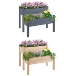Outsunny 2-TIER Raised Garden Bed 34"X34"X28" Wood Planter Stand Grow Box. Fixed Price $82.87.