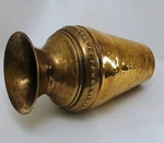 Vintage Solid Brass Large 10'' Vase Urn Hand Hammered Hosley 20TH Century. Fixed Price $35.00.