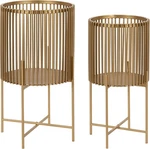Kate & Laurel Paynter Modern 2-PIECE Metal Floor Planter Set W/ Foldable Stand. Fixed Price $178.12.