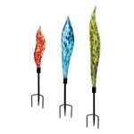 Evergreen Hand-blown Cor Glass Garden Stakes, Set Of 3. Fixed Price $84.99.