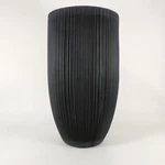 Kante 24 Inch Tall Round Concrete Planter For Indoor/outdoor, Rubber Plug, Black. Fixed Price $55.00.