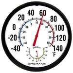 Circrane 13.25 Inch Round Thermometer With Hygrometer, Large Indoor Black. Fixed Price $26.05.