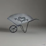 Home Interiors Tin Rustic Country Wheel Barrel Planter With Heart Design. Fixed Price $14.44.