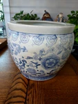 Chinese Jardiniere Oriental Art Deco Porcelain Planter Huge 14'" 1960S. Fixed Price $125.95.