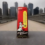 Vintage American Brakeblok Thermometer Tin Merchandise Advertising Not Porcelain. Fixed Price $204.12.