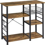 Yaheetech 4-TIER Kitchen Baker's Rack Coffee Bar Microwave Stand Cart W/ Wire. Fixed Price $103.53.