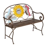 Sunflower Garden Bench Outdoors & Indoors Cast Iron Metal Patio Out.... Fixed Price $238.80.