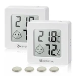 Ketotek 2 Pack Mini Thermometer Hygrometer Indoor Humidity 44MM*44MM, White. Fixed Price $18.94.