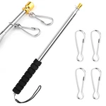 9.8FT Telescopic Handheld Flagpoles With Clips,stainless Steel Portable .... Fixed Price $15.14.