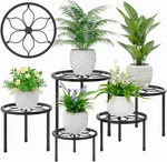 Vecelo Metal Plant Stands Set Of 5, Multiple Heavy Duty Flower Pot Stand, Round. Fixed Price $48.73.