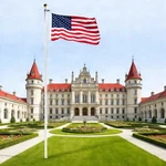 20 Ft Aluminum Sectional Kit Heavy Duty 3'X5' Us Flag, Silver. Fixed Price $49.99.
