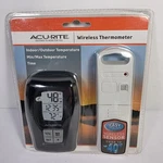 Acurite Wireless Thermometer Indoor Outdoor Temperature With Clock New Sealed. Fixed Price $23.95.