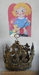 Vintage Rustic Metal Crown Birdcage Dome Fleur Lis Photo Holder Decoration. Fixed Price $28.00.