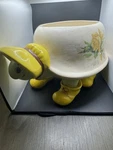 Vtg Whimsical Ceramic Hand Painted Turtle Planter Garden Patio Decor Lg 14X9X8. Fixed Price $39.99.