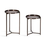 Aguilar Modern Round Plant Stand Set, Of 2, Transitional Piece Bronze. Fixed Price $221.50.