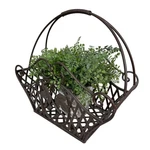 Cast Iron Decorative Basket Holder Lattice Scroll Handle Rustic Planter. Fixed Price $44.95.