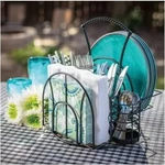 Giftburg Convertible Picnic Caddy 3 Piece Set Black Wrought Iron Indoor/outdoor. Fixed Price $25.00.