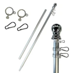 Sports Flags Pennants Company Aluminum 6 Foot Spinning Silver Flagpole For Gr.... Fixed Price $43.66.
