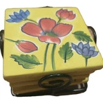 Michal Sparks Designed Sunny Daze 4 Coaster Set Wrought Iron Stand- Red.... Fixed Price $19.98.