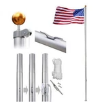 Sectional Aluminum Pole 20 Ft Kit Halyard With Pcs Us Flag Heavy Duty. Fixed Price $43.39.
