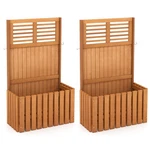 2PCS Wooden Stand Raised Garden Bed W/trellis & Planter Box Privacy Screen. Fixed Price $114.99.