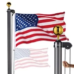 Yescom Bravery 20FT 13 Gauge Thicken Sectional Flag Pole Kit For Outside House. Fixed Price $119.90.