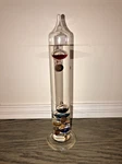 Galileo Thermometer With Multicolor Orbs Glass 11" Tall. Fixed Price $85.64.