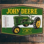 Vintage John Deere Green Tractor 14" Embossed Metal Wall Indoor Thermometer Sign. Fixed Price $25.18.
