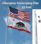 22' Ft Flag Pole & Mount (ladder Ramp Ground Wall Deck Dock) Antenna Fiberglass. Fixed Price $98.99.