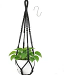 Black Macrame Plant Hanger 3 Ft Handmade Large Indoor Wall Window Hanging Holder. Fixed Price $14.98.