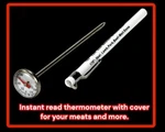Chef Craft Instant Read Meat Food Temperature Thermometer 5.5" With Cover. Fixed Price $10.99.