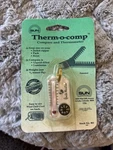 Compass: Therm-o-compass, Sun Company, Thermometer W/split Ring & Wind Chart. Fixed Price $11.99.