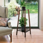 2 Tier Wood Tall Stand Pots Holder Small Space Table Garden Planter Brown. Fixed Price $27.97.