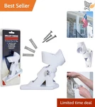 American Flag Pole Bracket Aluminum White Powder Coated Dual-position Outdoor. Fixed Price $21.98.