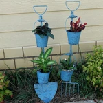 Plow & Hearth Set Of 2 Garden Tool Wall/yard With Bucket Planters. Fixed Price $19.99.