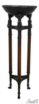 L61650EC: Maitland Smith Attributed Bronze & Leather Planter Stand. Fixed Price $1195.00.