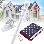 Flag With American - Tangle Free Poles For Outside House 3X5. Fixed Price $24.14.