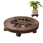 Gzqwdc Wood Indoor,plant Caddy With Lockable Wheels,pot Stand,rol.... Fixed Price $29.86.