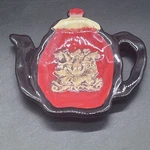Bella Casa By Ganz Teapot Shaped Teabag Holder Brown & Red With Plant Design. Fixed Price $5.58.
