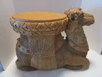 Vintage Camel Side Oval Table Plant Stand Display Heavy Art Cbk 20.5 W 1990"S. Fixed Price $214.00.