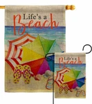 Lifes Beach Burlap Garden Flag Coastal Decorative Small Gift Yard House Banner. Fixed Price $28.95.
