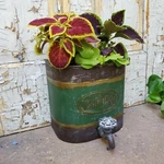 Antique Cottage Style Metal Water Faucet Wall Hanging Basket Planter 9". Fixed Price $69.95.