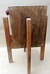 Reclaimed Wooden Planter Stand With Pot Indoor Outdoor Function Decor. Fixed Price $140.00.