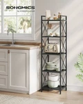 Songmics 5-TIER Metal Storage Rack, Black Shelving Unit For Kitchen Bathroom. Fixed Price $42.49.